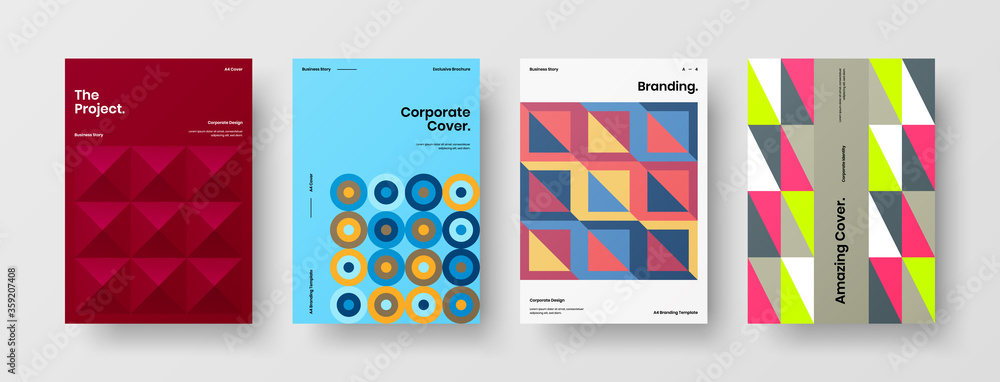 Abstract brochure cover vector design. Corporate identity geometric illustration template.