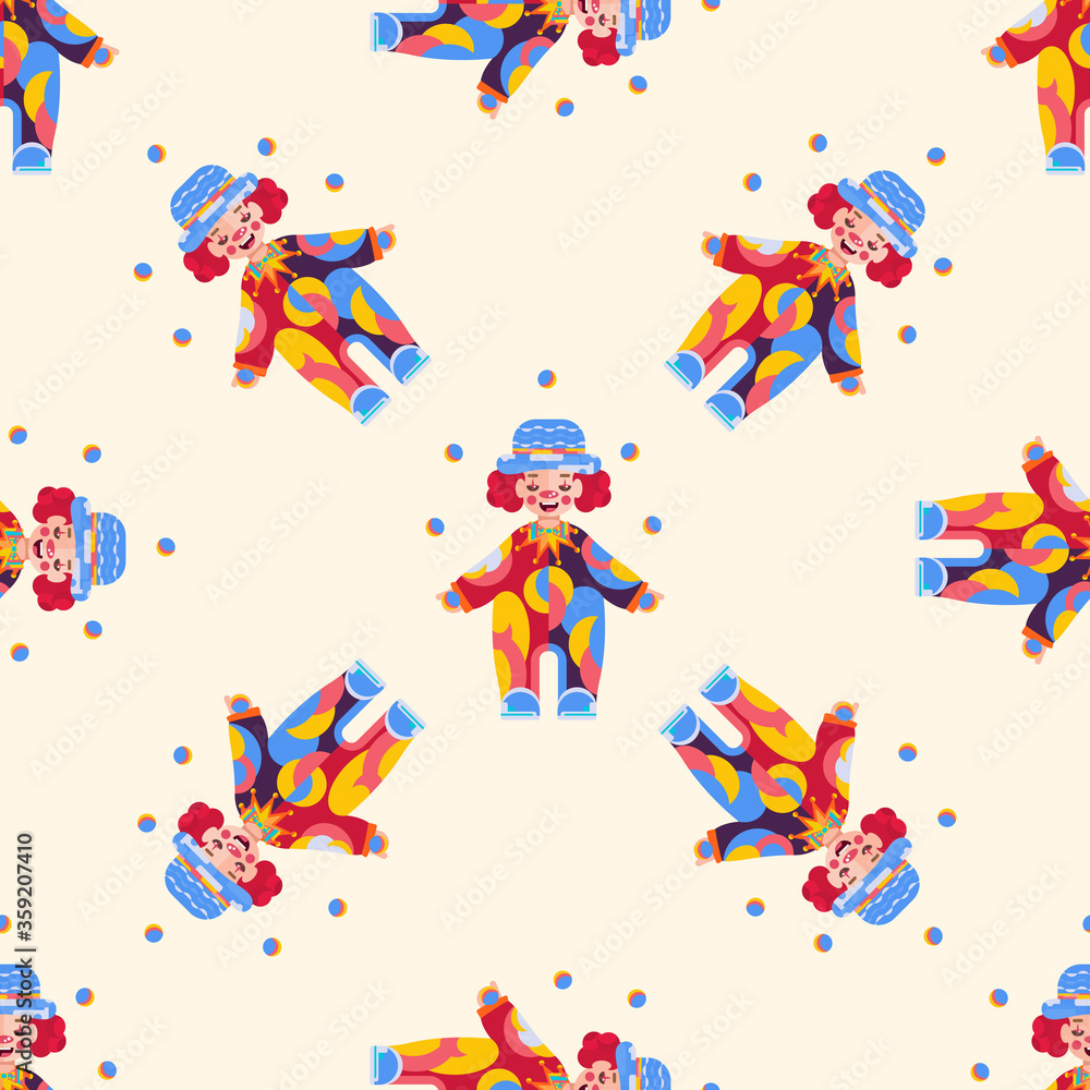 Clown juggler. Pattern. Clown juggler. Pattern.