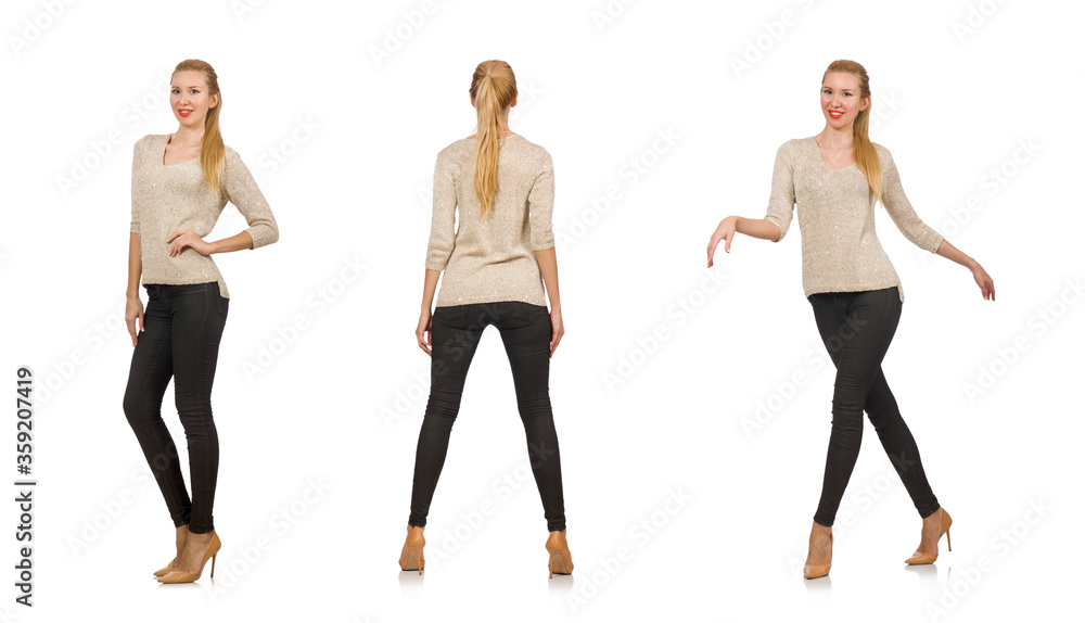 Smiling young woman isolated on white Smiling young woman isolated on white