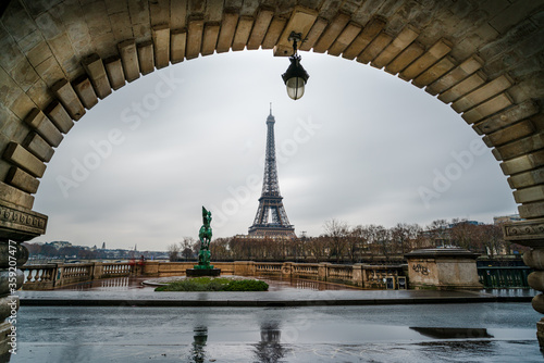 eiffel tower paris france view from a distance © Dario