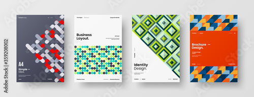 Abstract brochure cover vector design. Corporate identity geometric illustration template.