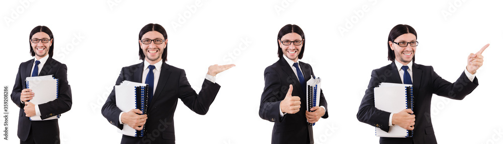 Young businessman isolated on the white background Young businessman isolated on the white background
