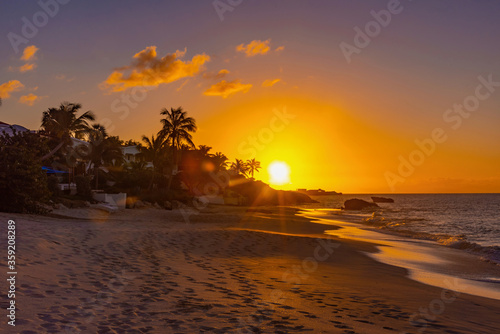 Fototapeta Naklejka Na Ścianę i Meble -  sunset Caribbean island of Anguilla