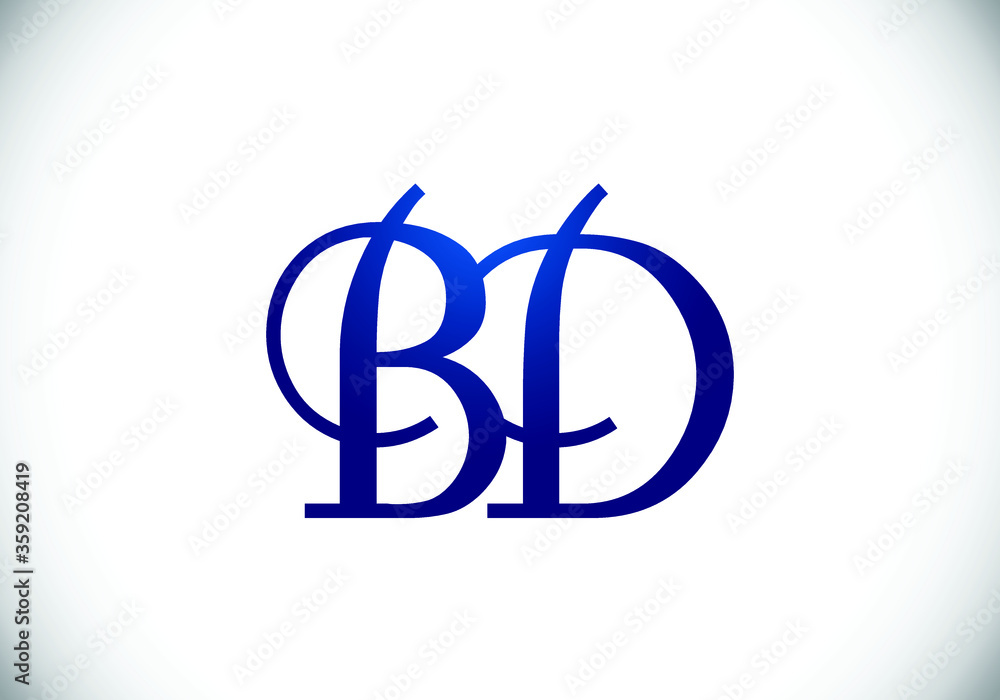 Initial Monogram Letter B D Logo Design Vector Template. BD Letter Logo Design Initial Monogram Letter B D Logo Design Vector Template. BD Letter Logo Design
