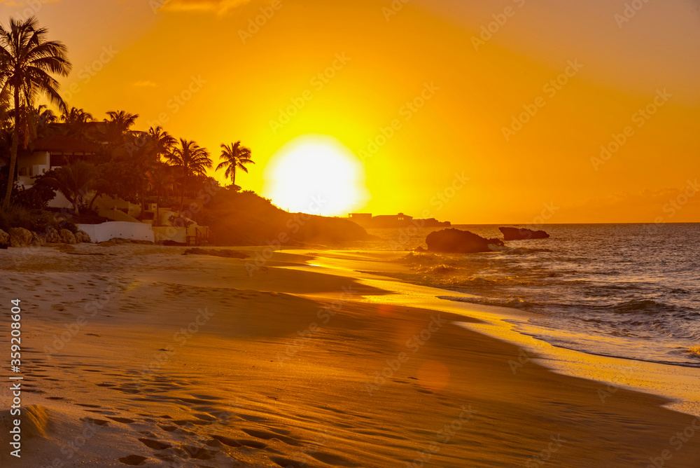 sunset Caribbean island of Anguilla