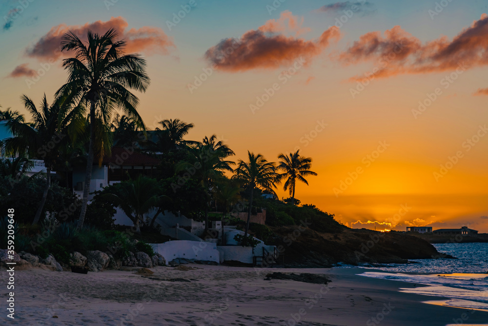 Fototapeta premium sunset Caribbean island of Anguilla