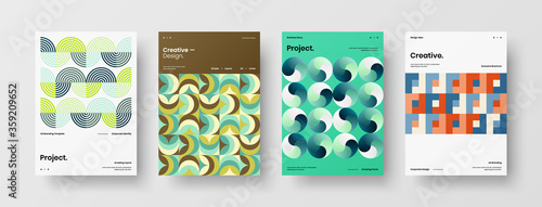 Abstract brochure cover vector design. Corporate identity geometric illustration template. © kitka