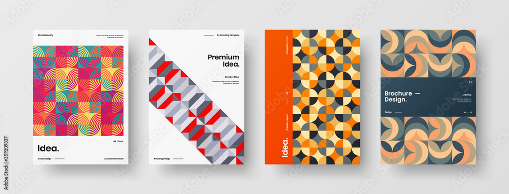 Obraz premium Abstract brochure cover vector design. Corporate identity geometric illustration template.