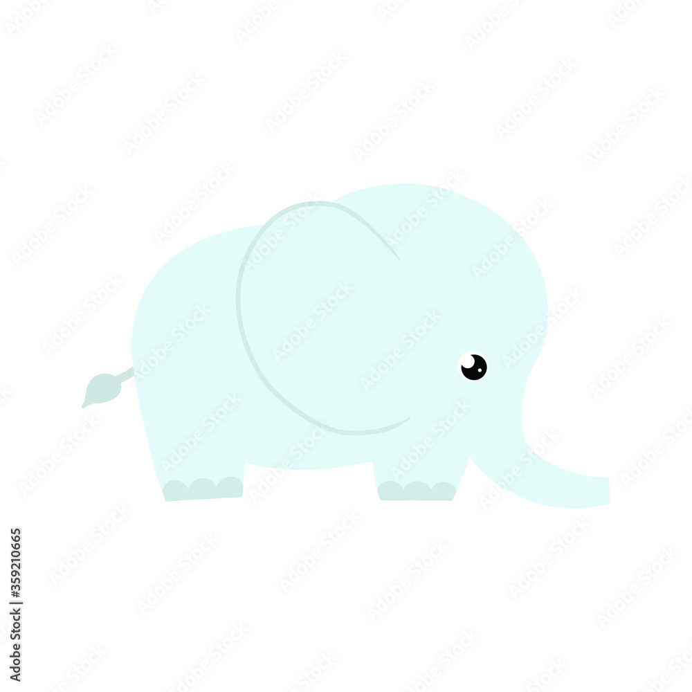 Elephant. Children's and cute animal illustration. Vector graphics.