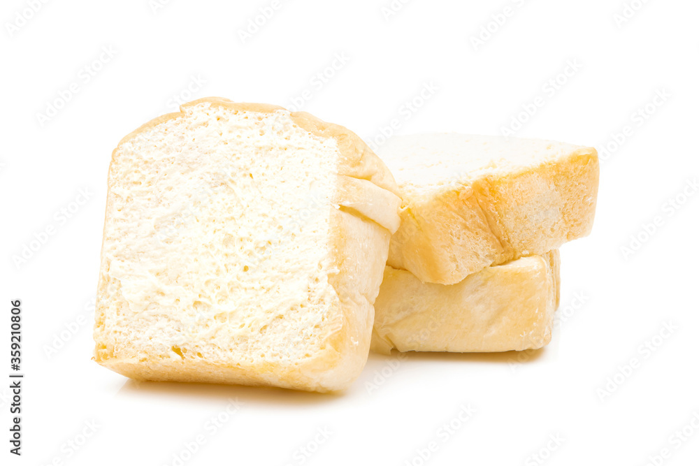 Butter bread on a white background