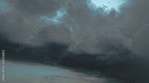 The dangerous rainy clouds stream in the sky. time lapse