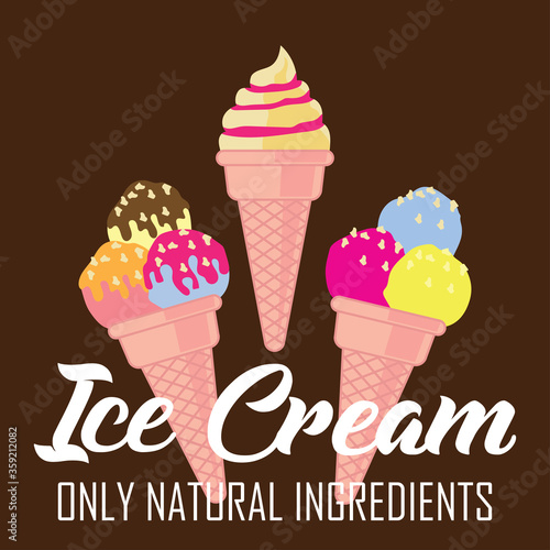 ice cream poster. vector illustration 
