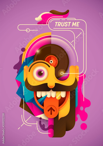Modern style illustration with comic character. Vector illustration.