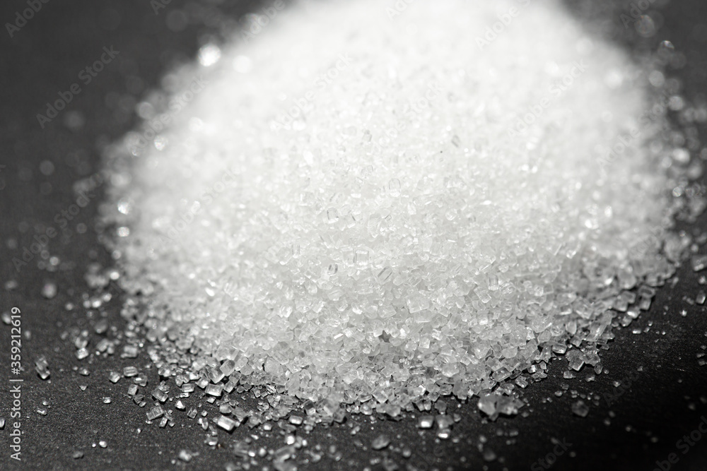sugar on black background sugar on black background