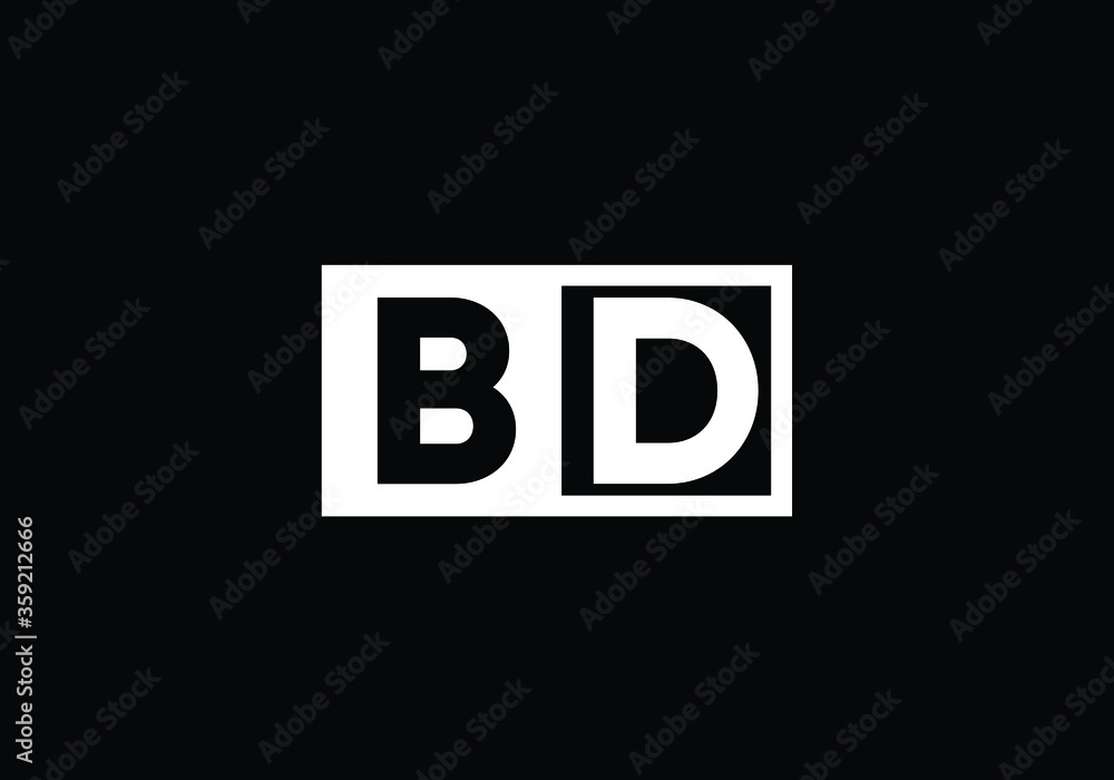 Initial Monogram Letter B D Logo Design Vector Template. BD Letter Logo Design Initial Monogram Letter B D Logo Design Vector Template. BD Letter Logo Design