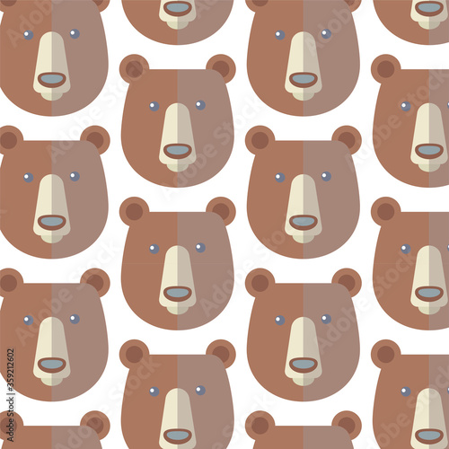 Icono patrón con ositos sobre fondo blanco	