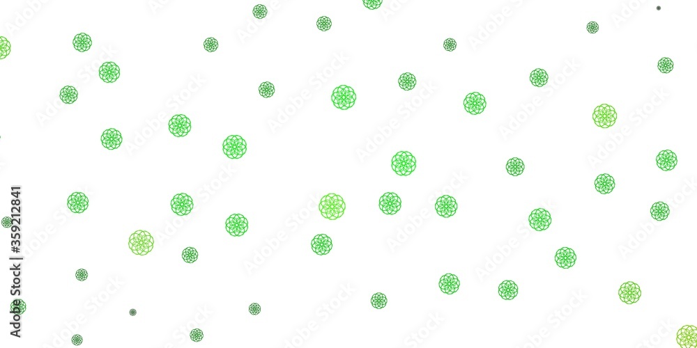 Light Green, Yellow vector backdrop with chaotic shapes.