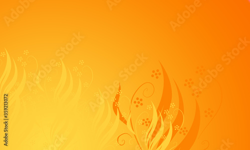edler Hintergrund gelb gold orange, Pastell sonniges Leuchten Licht Sonnenschein, helle Blätter Ranken floral in Ecken am Rand, luxuriös goldenes zeitloses Design oder einfach nur elegant Gold Layout
