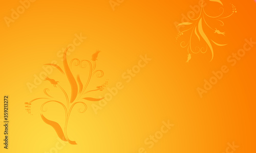 edler Hintergrund gelb gold orange  Pastell sonniges Leuchten Licht Sonnenschein  helle Bl  tter Ranken floral in Ecken am Rand   luxuri  s goldenes zeitloses Design oder einfach nur elegant Gold Layout