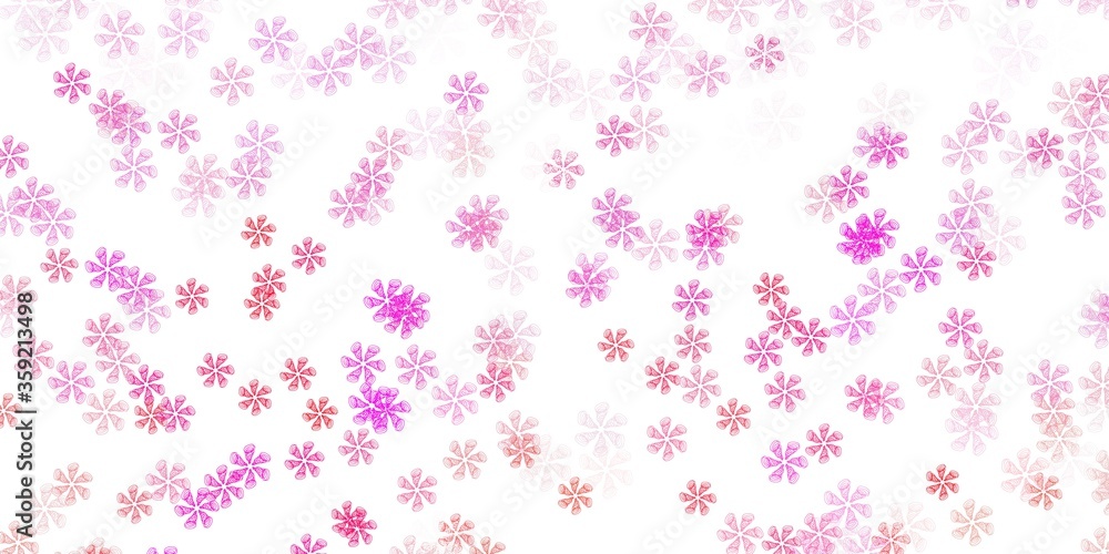 Light pink vector doodle template with flowers. Light pink vector doodle template with flowers.