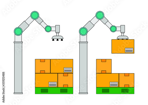 荷物を自動で積み上げる協働ロボット(コボット）