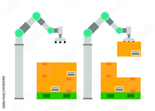 荷物を自動で積み上げる協働ロボット(コボット）