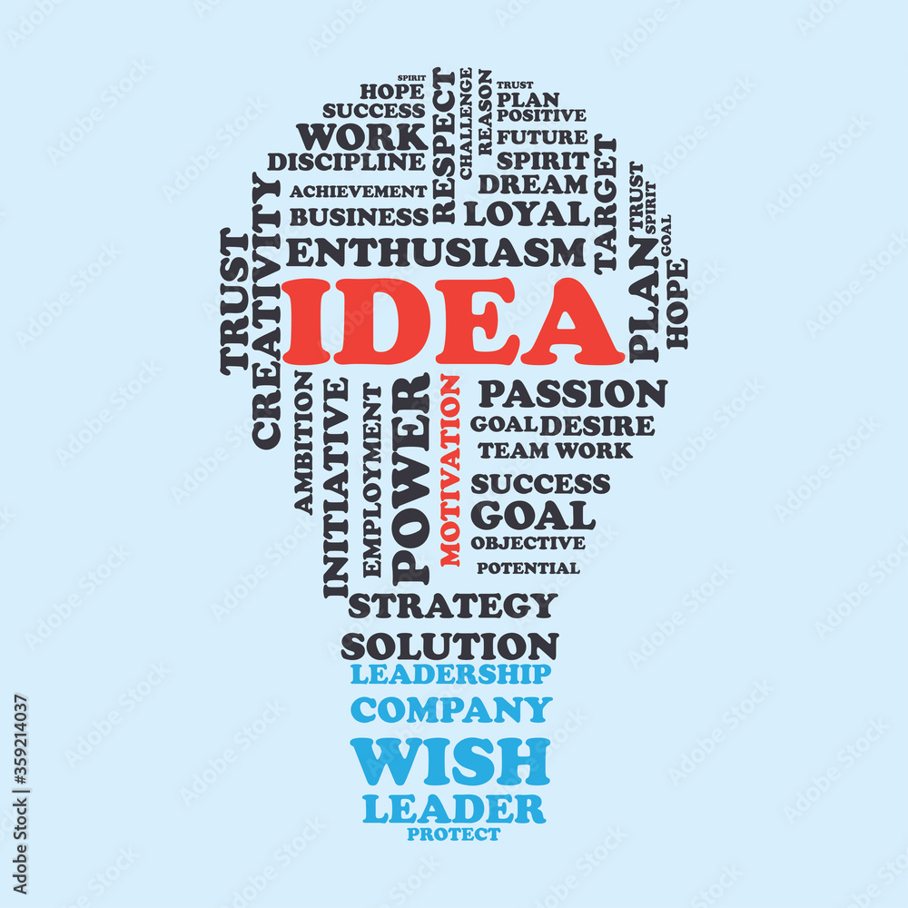 IDEA word cloud, creative business concept, vector illustration IDEA word cloud, creative business concept, vector illustration