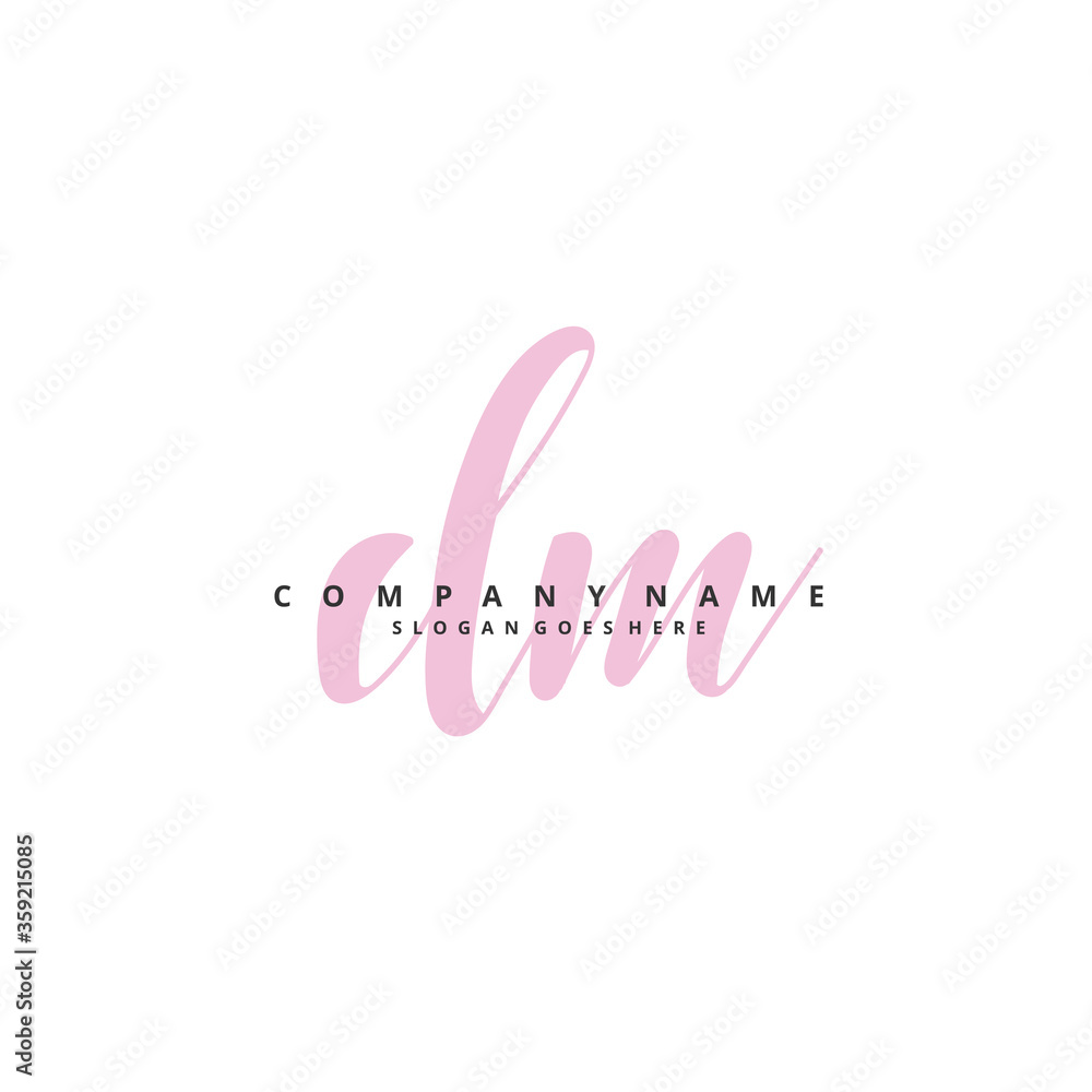 D M DM Initial handwriting and signature logo design with circle. Beautyful design handwritten logo for fashion, team, wedding, luxury logo.