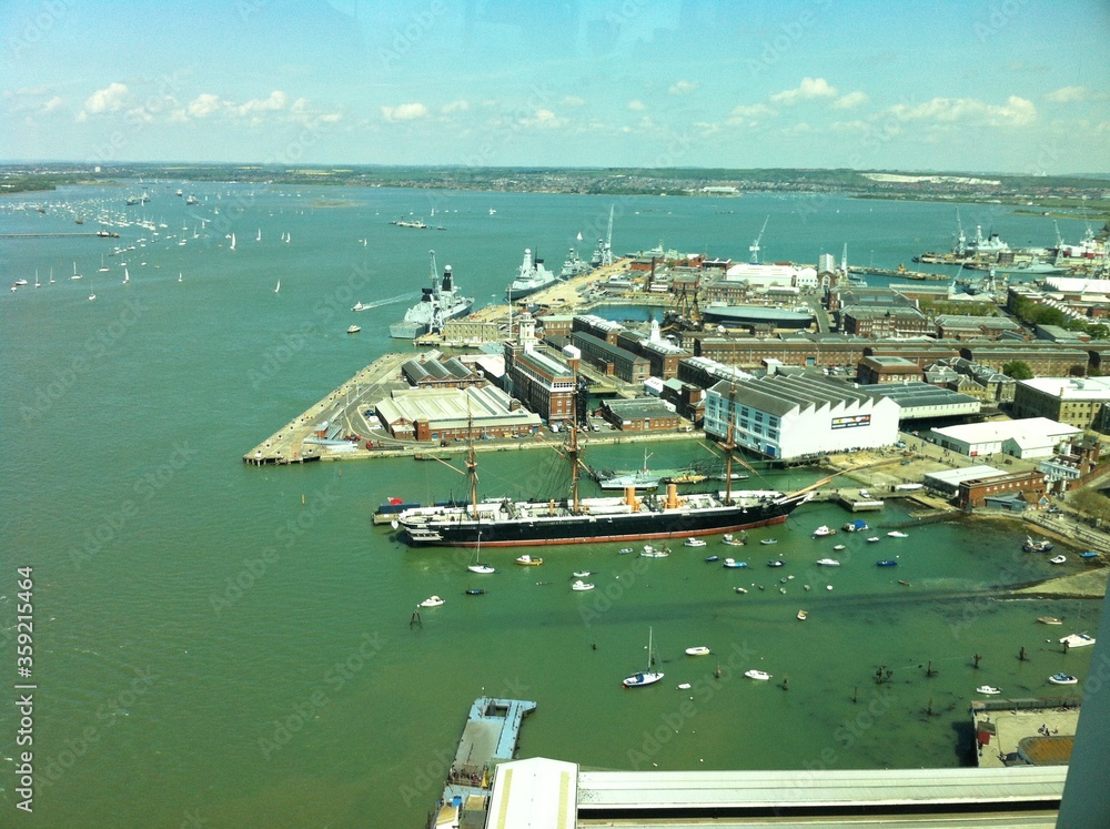 aerial view of Portsmouth Harbour