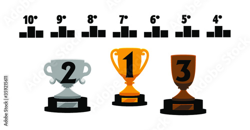 Podio e trofeo fino a TOP10