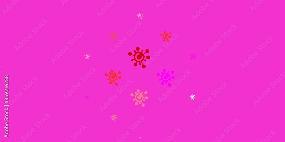Light Pink, Yellow vector pattern with coronavirus elements. Light Pink, Yellow vector pattern with coronavirus elements.