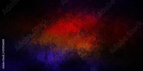 Dark multicolor vector background with bubbles.