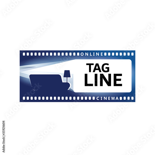 Valokuva Online Cinema service advertising banner design concept