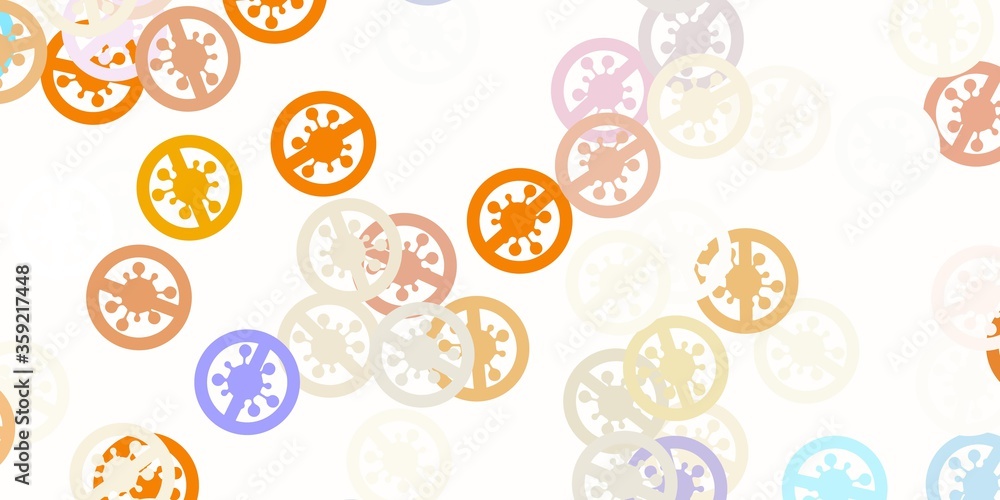 Light blue, yellow vector texture with disease symbols. Light blue, yellow vector texture with disease symbols.