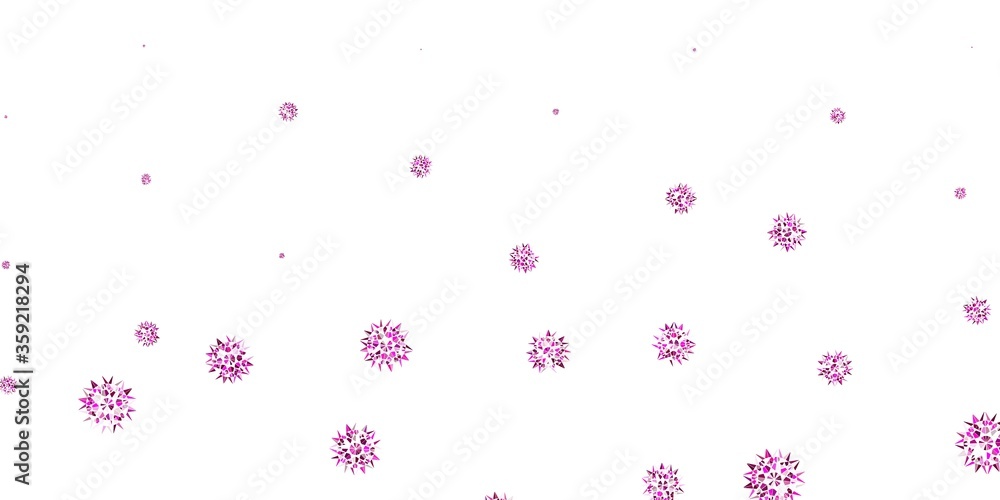 Light pink vector layout with beautiful snowflakes.