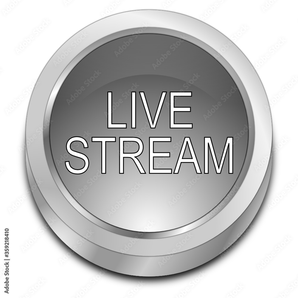 Livestream Button - 3D illustration Livestream Button - 3D illustration