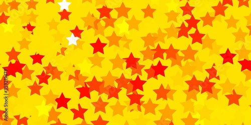 Light Yellow vector template with neon stars. Shining colorful illustration with small and big stars. Pattern for new year ad  booklets.