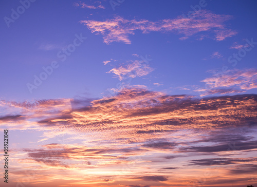 Evening sky with golden clouds