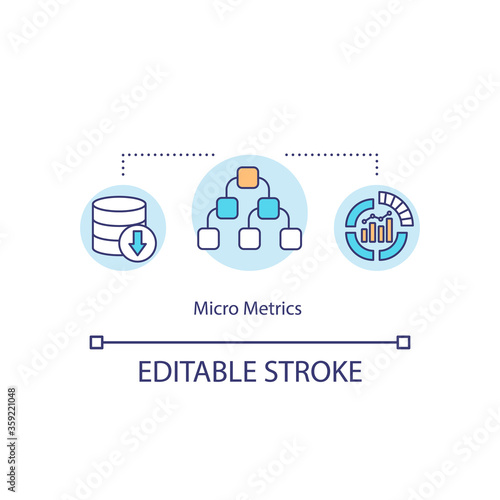 Wallpaper Mural Micro metrics concept icon. Information management. Organization growth. Performance indicator. Big data idea thin line illustration. Vector isolated outline RGB color drawing. Editable stroke Torontodigital.ca