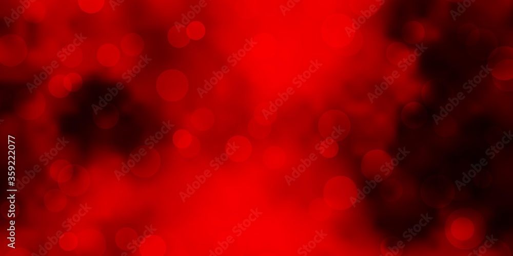 Dark Red vector backdrop with dots. Abstract colorful disks on simple gradient background. Pattern for websites.