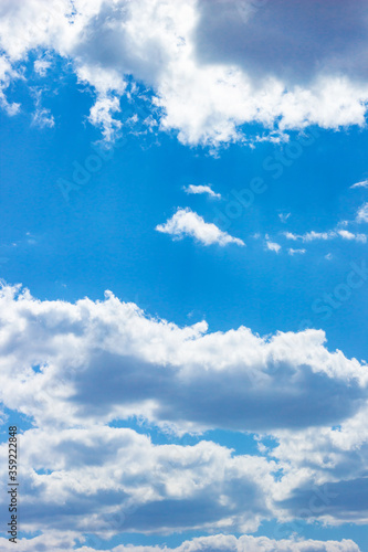 Great landscape. A clear blue sky with white clouds.