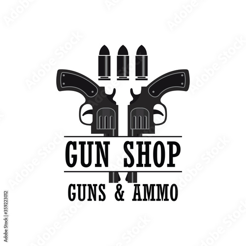 shooting gun logo for shooting club, vector illustration