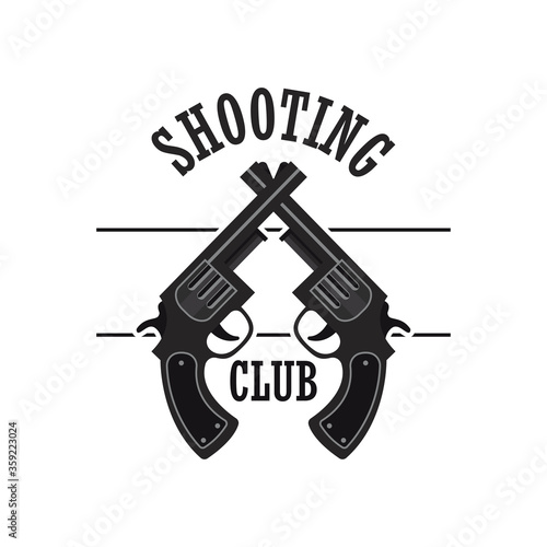 shooting gun logo for shooting club, vector illustration