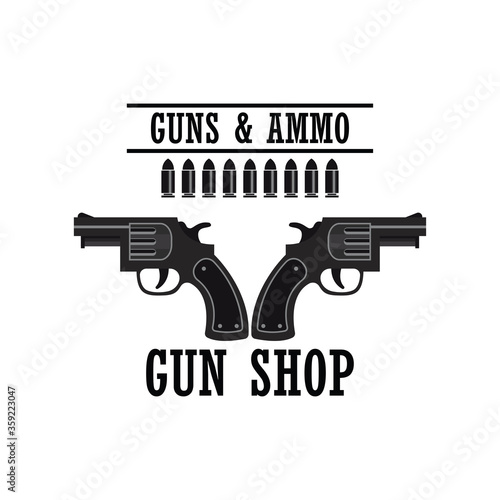 shooting gun logo for shooting club, vector illustration