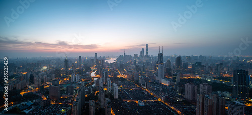 city skyline in shanghai china