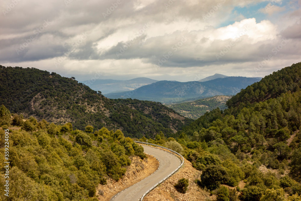 Landscape with far view of mountains on Saint James way, Camino de Levante from Toledo to Avila, Spain
Landscape with far view of mountains on Saint James way, Camino de Levante from Toledo to Avila, Spain