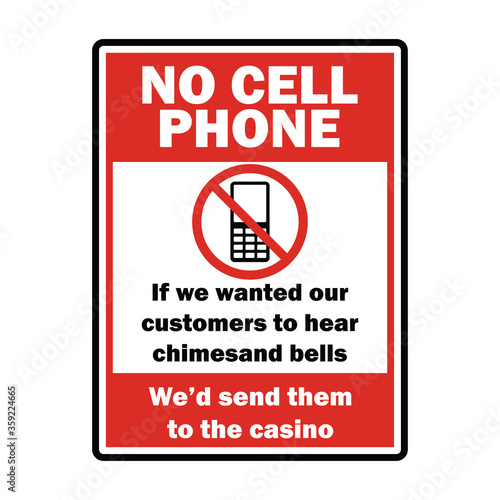 no cellular phone zone area for signboard or label. vector illustration