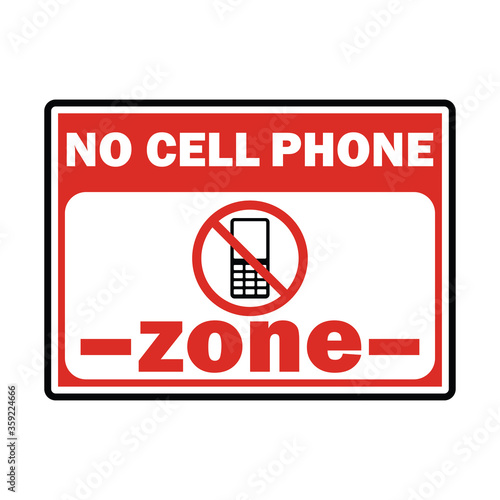 no cellular phone zone area for signboard or label. vector illustration