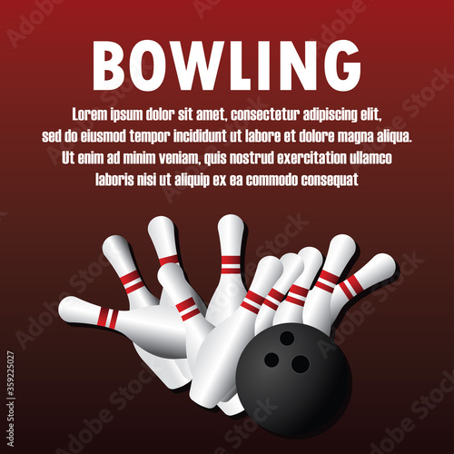 bowling banner for bowling tournament. vector illustration