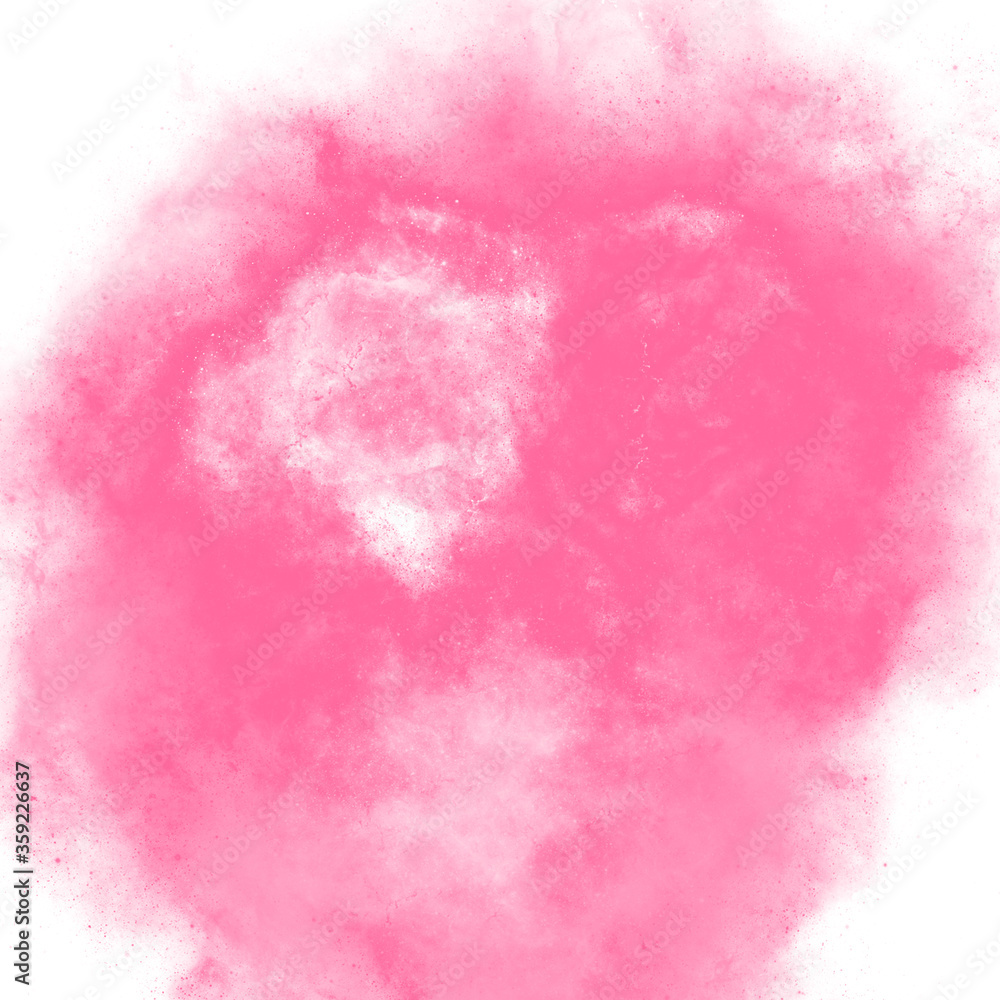 Bright pink paint stain hand drawn. Beautiful abstract watercolor background, stain blot splatter. Backdrop watercolor stains with effect, element for design
